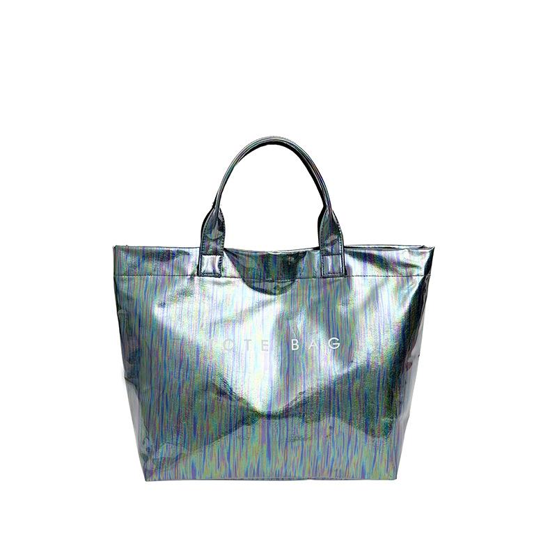 High End New Arrival Women Fashion Handbag Large Capacity Multifunctional Tote Bucket Bag Casual Commute Versatile Laser PVC Bag