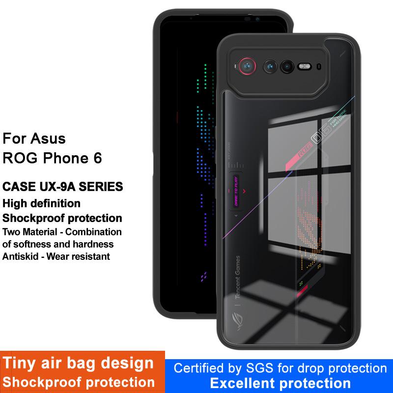IMAK UX-9A Series for Asus ROG Phone 6 5G Clear Case TPU Frame PC Back Phone Cover