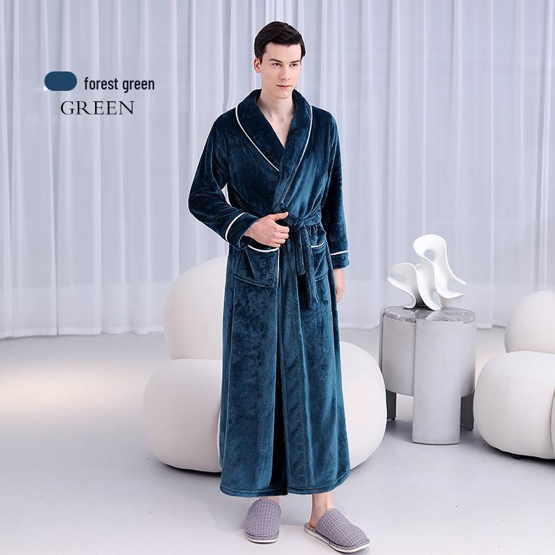 Thick Flannel Couple Bathrobe - Plus Size Homewear for Women & Men