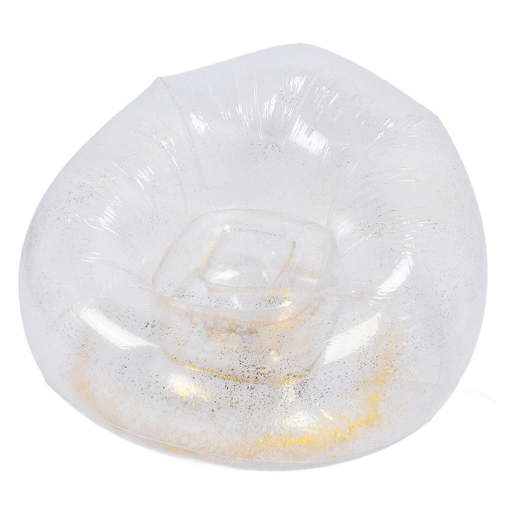 Inflatable Chair Comfortable Relaxing Transparent Ergonomic Space Saving PVC Blow Up Couch Chair Gold