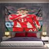 "Soccer Player Shushing Gesture Design" Pattern Wall Hanging Tapestry Decorative Tapestry Home Decor for Bedroom and Living Room