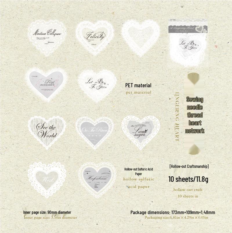 Mò Mò Double Pack: Vintage Hollow Lace Stickers - Lace Poetry Series for Journals & Collage.