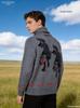 Retro Wolf Head Jacquard Zipper Cardigan: Thick Knit Unisex Sweater (2026)