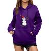 Women's Winter Christmas Printed Pullover Hooded Sweatshirt Fleece Long Sleeve Sweatshirt