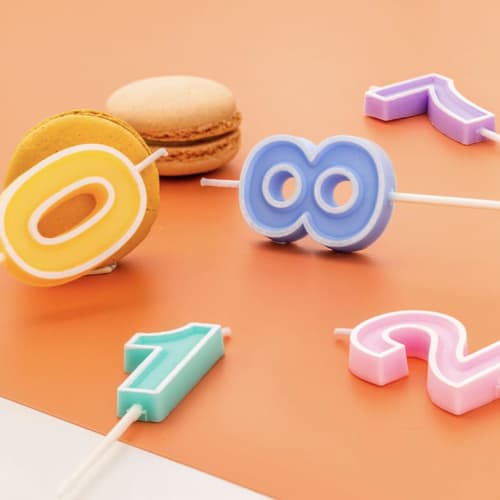 Set of 10 Macaron-Colored Birthday Number Candles, 0-9, Perfect for Celebrating Birthdays, Anniversaries, Weddings, Graduations, and More. Stylish and