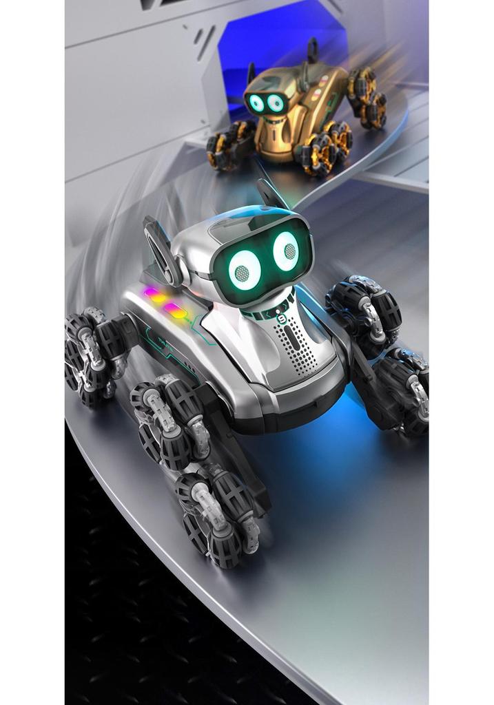 Smart Robot Dog Toy: Eight-Wheel Stunt Mechanical Pet with Remote & Watch Control