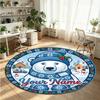 Wild Animals (68) Theme Round Crystal Velvet Rug Custom Name Text Personalized Floor Mat Home Decor Non Slip Crystal Carpet