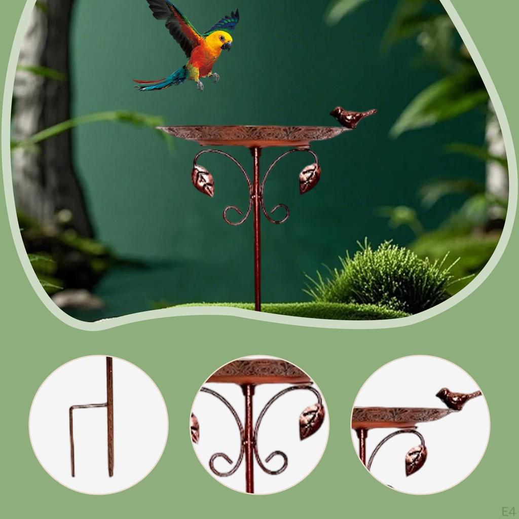 Outdoor Bird Feeder Bath Retro Decorative Weatherproof Water Bowl Birdbath for Garden