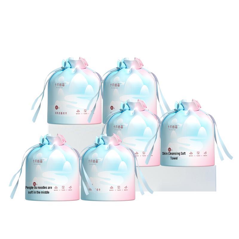 October Crystal Disposable Pearl Texture Facial Wipes