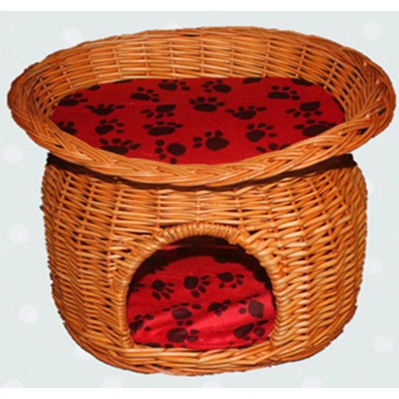 Lettiera per gatti rattan vimini casa quattro stagioni cuccia cane piccolo teddy tappetino lettiera animale domestico rimovibile e lavabile