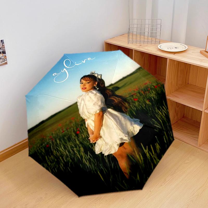 1 pz Ombrello con motivo Ayliva Ombrello portatile pieghevole Struttura a stecche in ferro Struttura a stecche Forato Ombrello da esterno per la casa