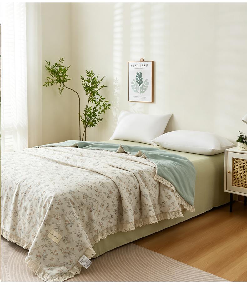 Aurora Full Cotton French Double-Layer Yarn Printed Summer Quilt