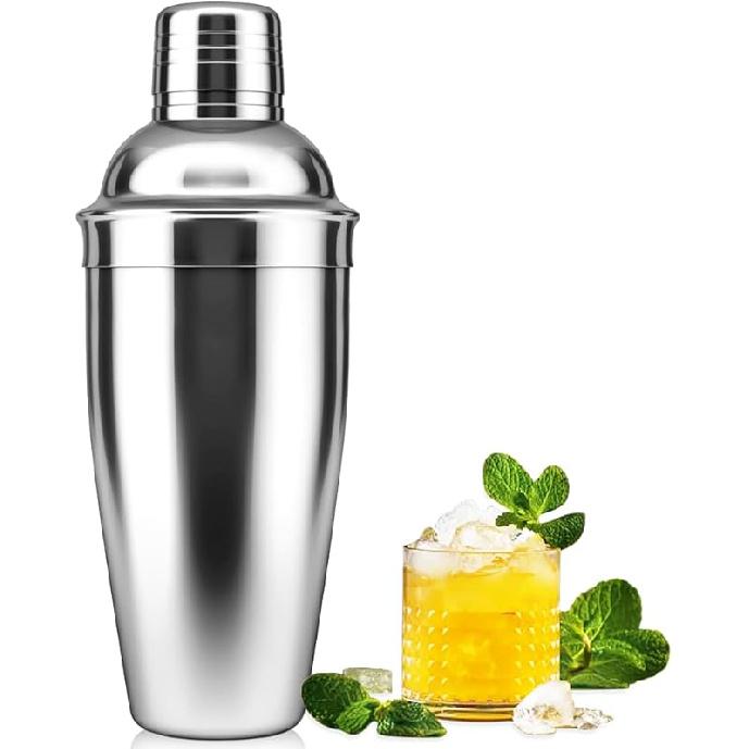 Cocktail Shaker,24oz Drink Mixer with Built-in Strainer for Mixing Drinks Margaritas,Beginner Friendly Stainless Steel Mixer Bar Utensil Tool