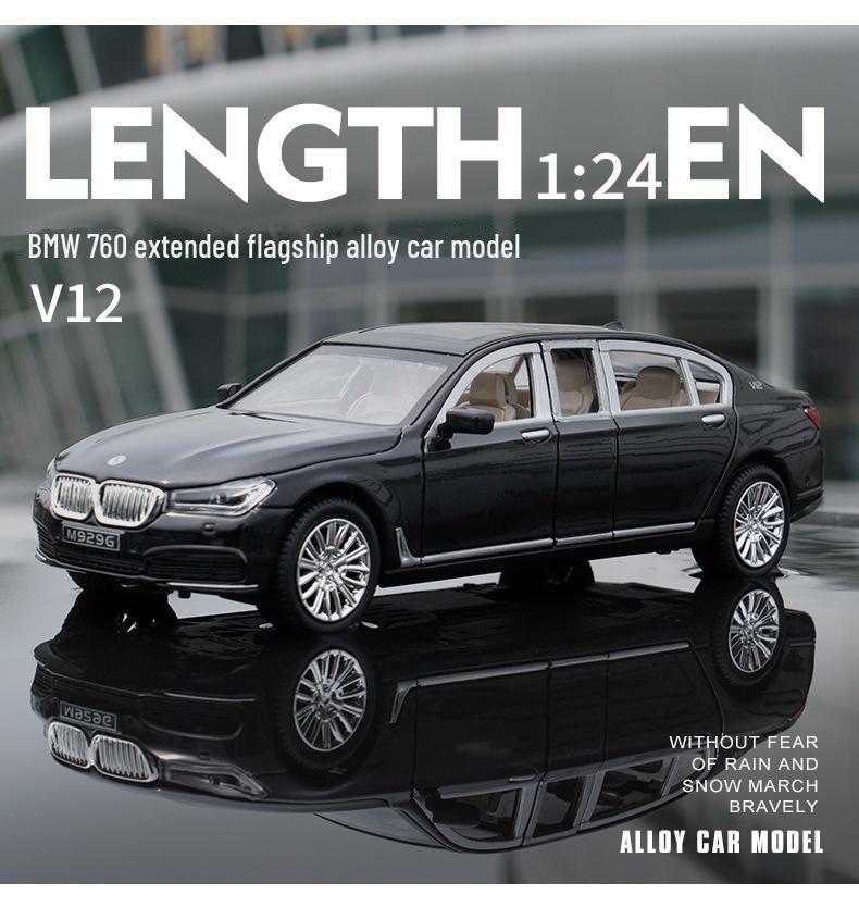 1:24 BMW 760 Extended Six-Door Alloy Model Car with Sound and Light Features