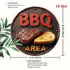 Vintage Metal BBQ Sign Rustic Wall Decor Grilling Kitchen Garden Garage