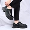 Fashion Casual Trend Lace Up Men's Thick Soled Leather Shoes Versatile Trendy Shoes British Style Luxury Outdoor Height Increasing Shoes