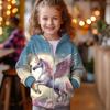 Sudadera con Capucha y Abrigo 3D de Unicornio para Niñas Ropa de Abrigo Manga Larga Estampado 3D Otoño Invierno Moda Activa Linda Niños 3-12 Años
