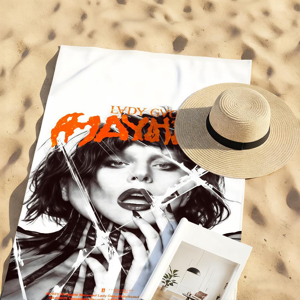Singer Lady Gaga Mayhem Towel Sports Quick Dry Travel Camping Gear Sandproof Soft Light Large Beach Towel