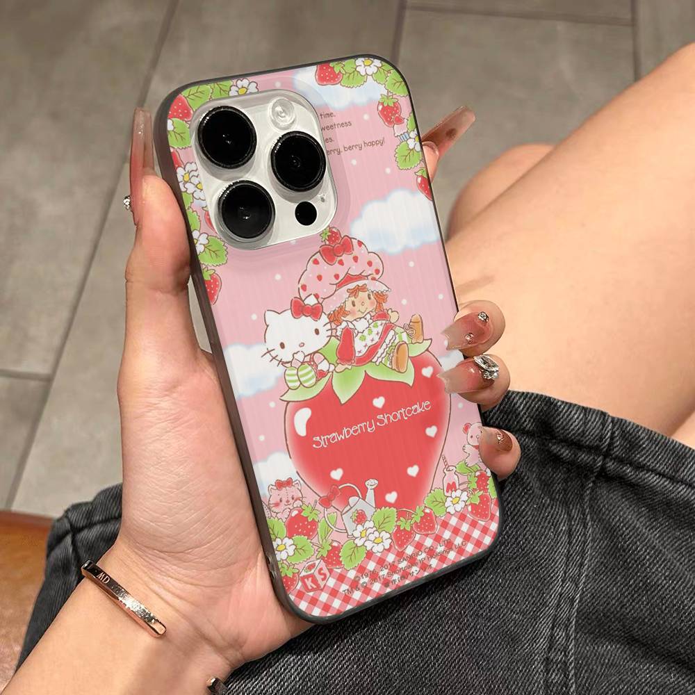 

Strawberry Shortcake Anime Phone Case For IPhone 17 16 15 14 Plus 13 12 11 Pro Max Pro Wave Corrugated Cover iPhone 12