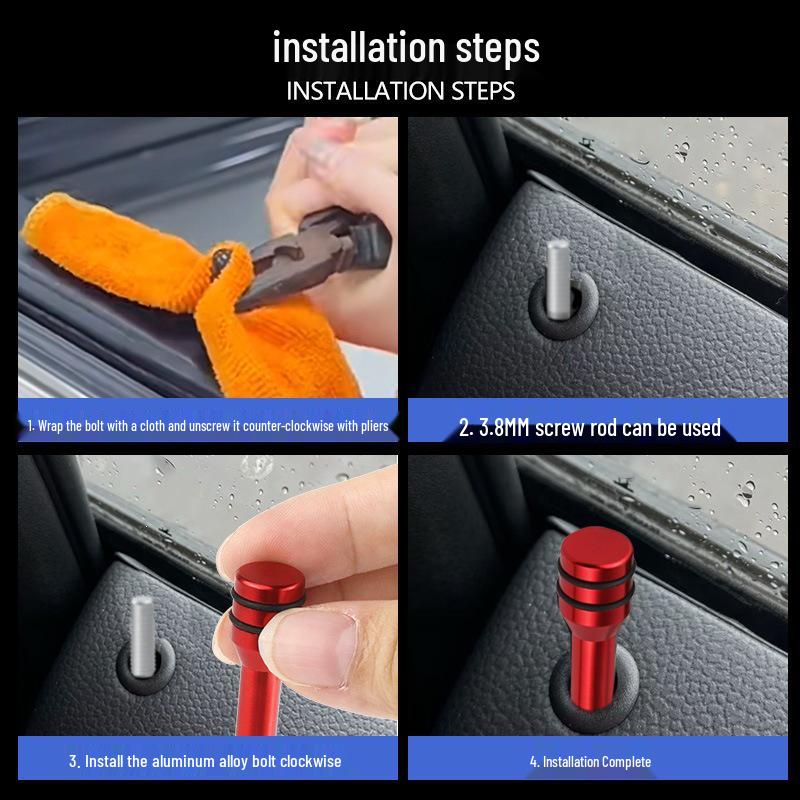 Aluminum Alloy Car Door Handle Lock Button and Safety Buckle Pin