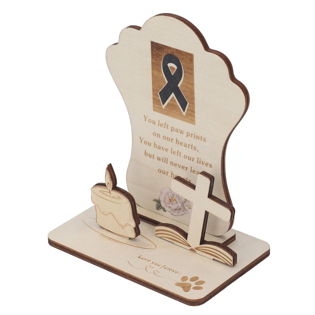 Pet Memorial Plaque Meaningful Express Sympathy Pet Memorial Wood Desk Decor for Cats Dogs