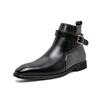 Men's Large Size Autumn-Winter Patchwork Leather Ankle Boots - European American Fashion Slip-On, British Business Formal Style, Size 48
