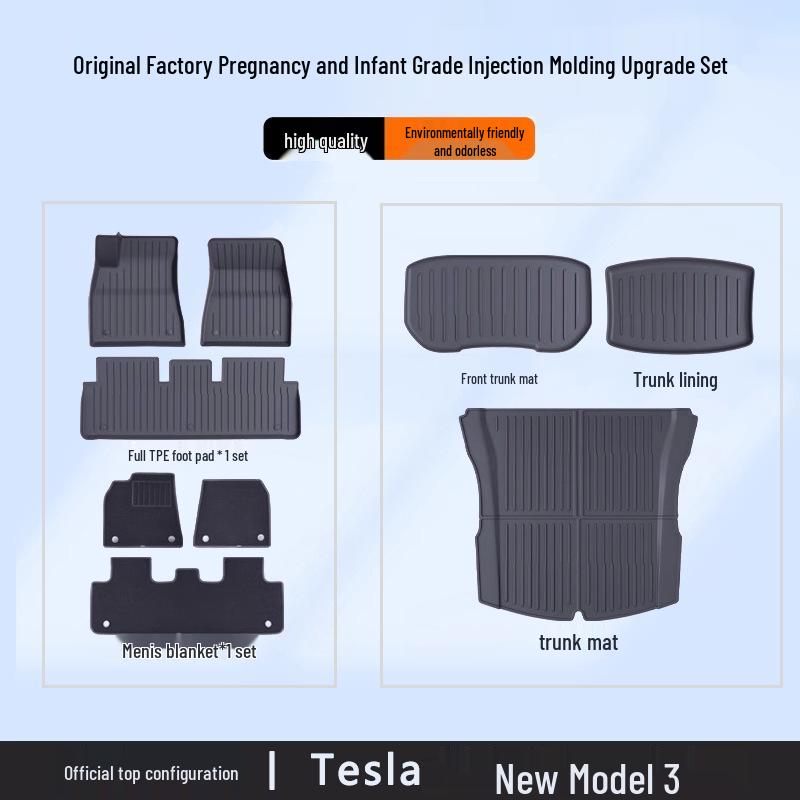 Tesla Model Y/3 Official Style Full Surround TPE Floor Mats