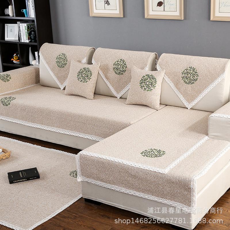 Hersteller Four Seasons Allgemeine Baumwoll- und Leinen-Sofakissen Modern Einfach Stoff Rutschfeste Sofabezüge Verdickte Europäische Sitzkissen