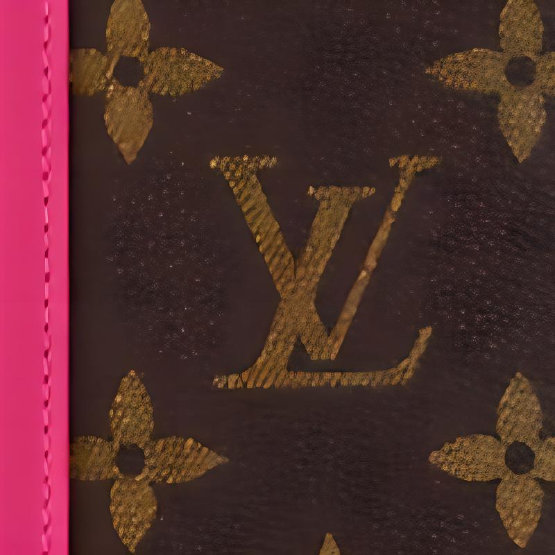 Louis Vuitton Colormania Pocket Organizer Letter Logo Flap Closure Coated Canvas Card Holder Men Wallets Pink Brown M12831