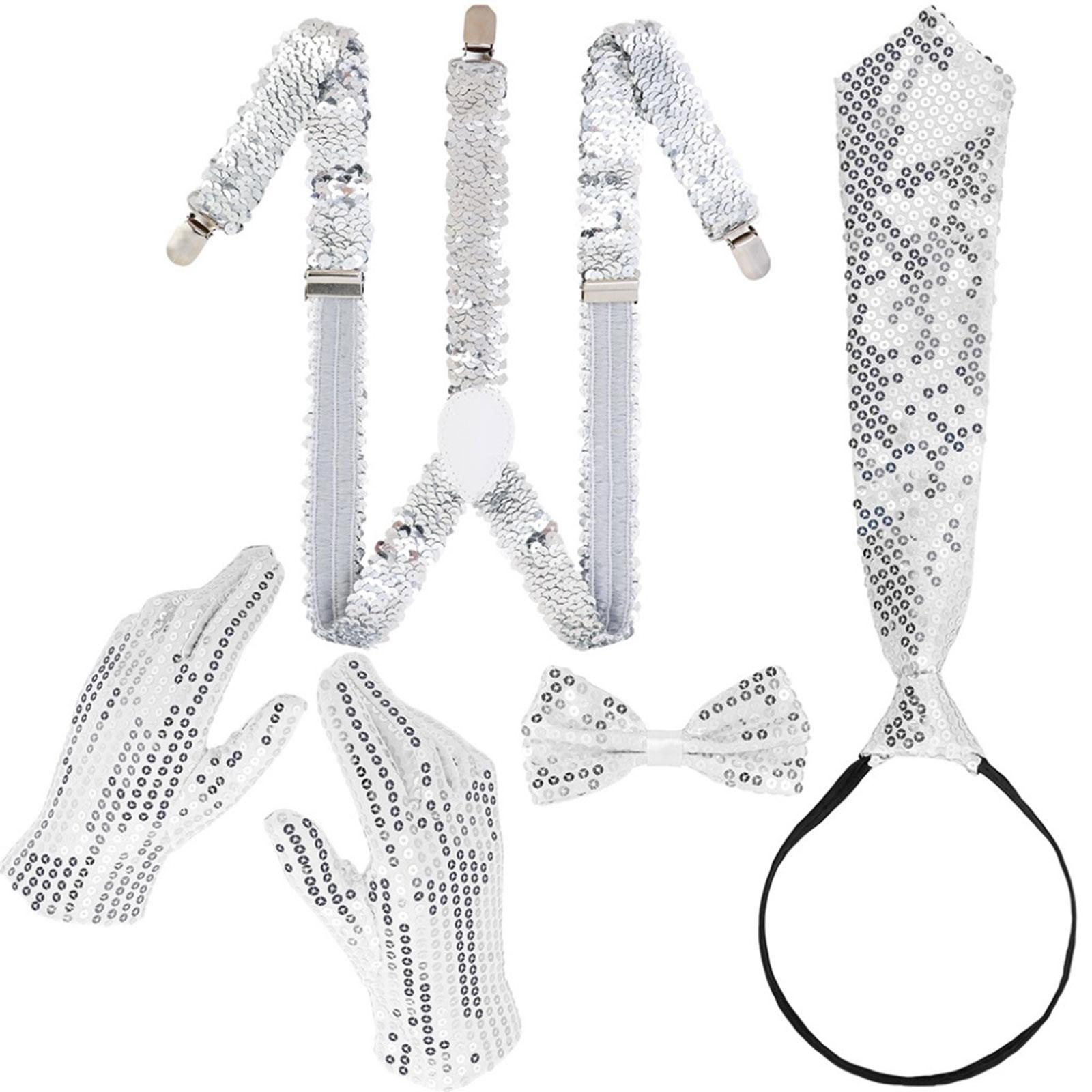 

Shimmering Dance Costume Accessories Necktie Gloves Set Lightweight Polyester For Performers And Gatherings 1