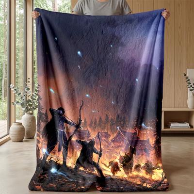 Soft Flannel Blanket Lightweight Cozy Bedroom Living Room CoverWorld of Warcraft