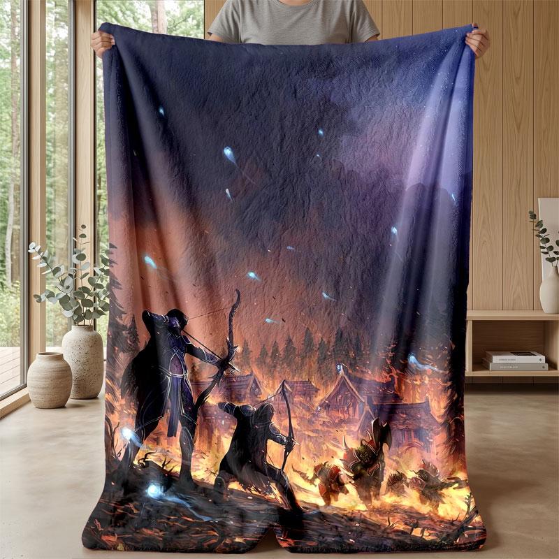 Soft Flannel Blanket Lightweight Cozy Bedroom Living Room CoverWorld of Warcraft