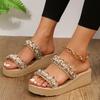 Fashion Shoes for Women New Trend Open Toe Women Wedge Slippers Summer Outdoor Sandals Beach Large Size Platform Slippers Slides Women