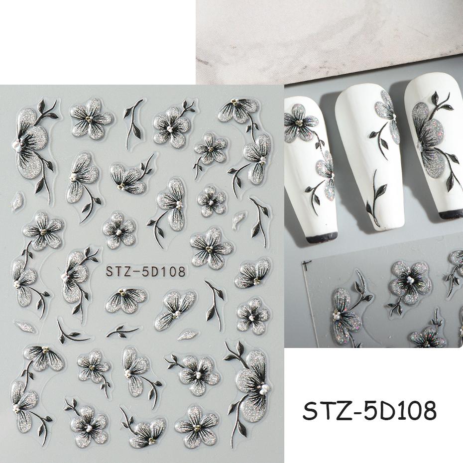 Наклейки для ногтей 5D, трехмерные, прочные и надежные, патчи для украшения ногтей