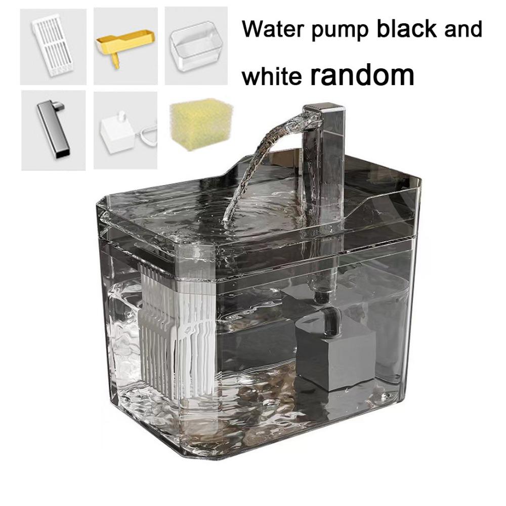 

Convenient 1.5L Pets Water Dispenser Smart Drinking Auto Filter Pet Water Fountain Transparent with Pump Cat Drinker Bowl Home прозрачный