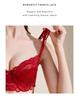 Women's Year of the Rat Red Lingerie Set: Bridal Push-up Bra & Panty, Side Support, Anti-Sagging, Sexy Thin Design