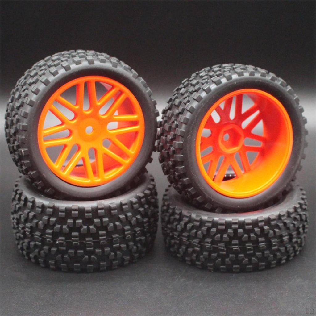 4 Pieces Car Tires 1:10 Replacement Assembly Buggy Modification Vehicles Wheels for 94166