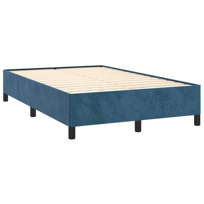 Maison Exclusive - Sommier à lattes de lit et matelas bleu foncé 120x190cm velours