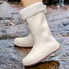 New fashion high tube thick-soled rain boots women's outer wear bundle non-slip water shoes warm rain shoes waterproof glue shoes fashion