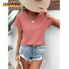 Women's Fashion Casual Short Sleeve V-Neck Blouses & Shirts