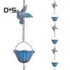 Catena Pluviale Colibrì 94,5" Appendi Acqua Piovana Campana Decorazione Esterna Catena Acqua Piovana Sostituzione Pluviale per Patio Cortile Grondaie