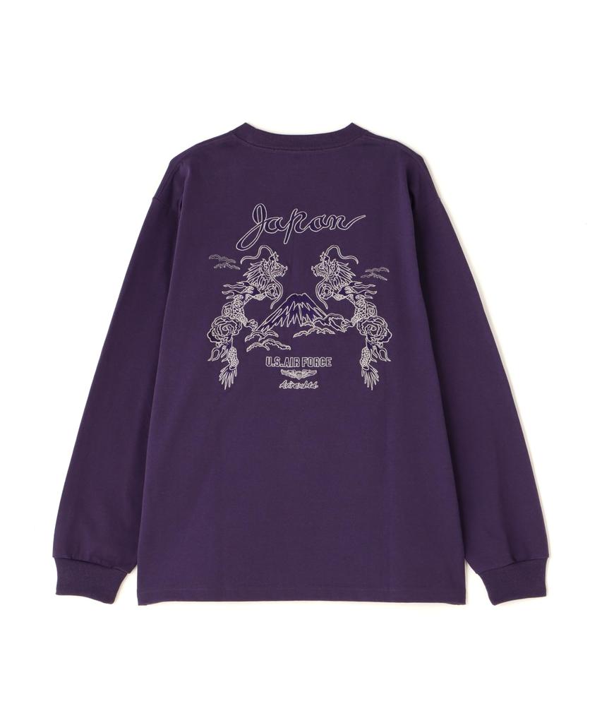 AVIREX Double Dragon Souvenir Size T-Shirt, Men's, M, 080, Purple, 783-5130011