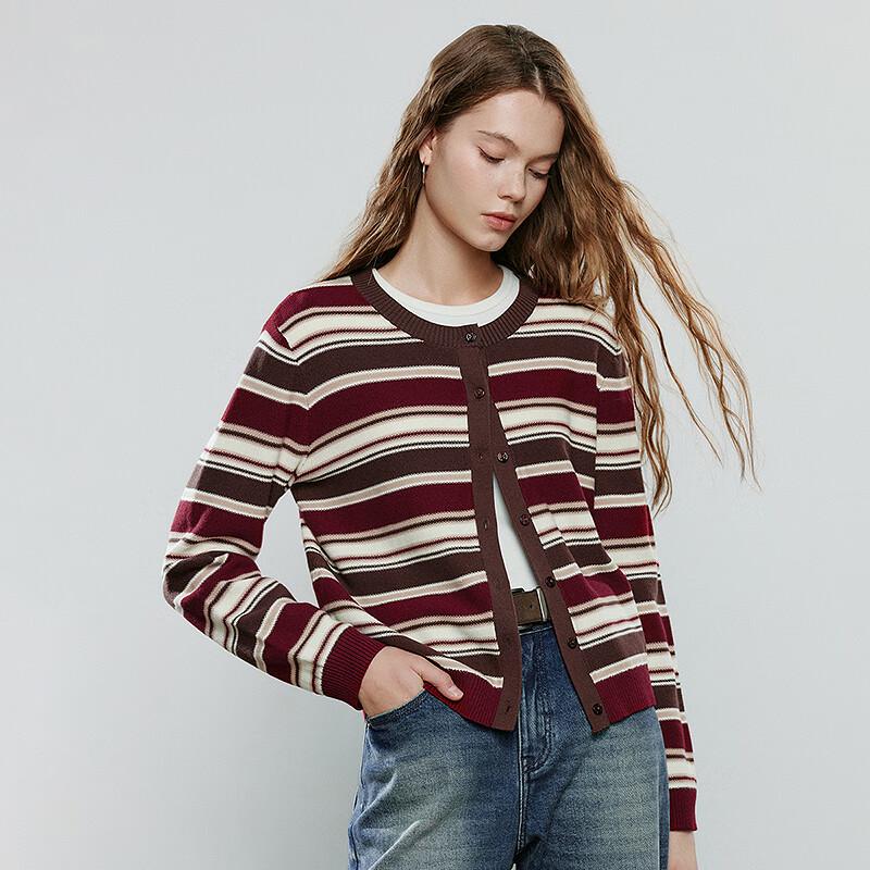 Chuyu Women's Striped Knit Cardigan