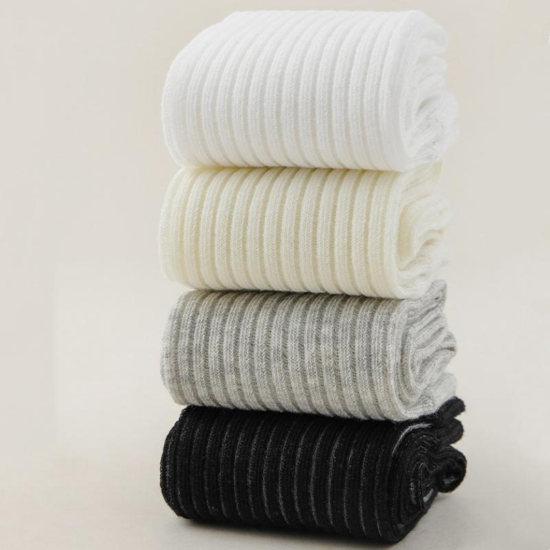 Thin Kid Girl Striped Mesh Knee High Socks Breathable Comfortable Calf Sock for Students Spring Summer Vertical Line Long Socks