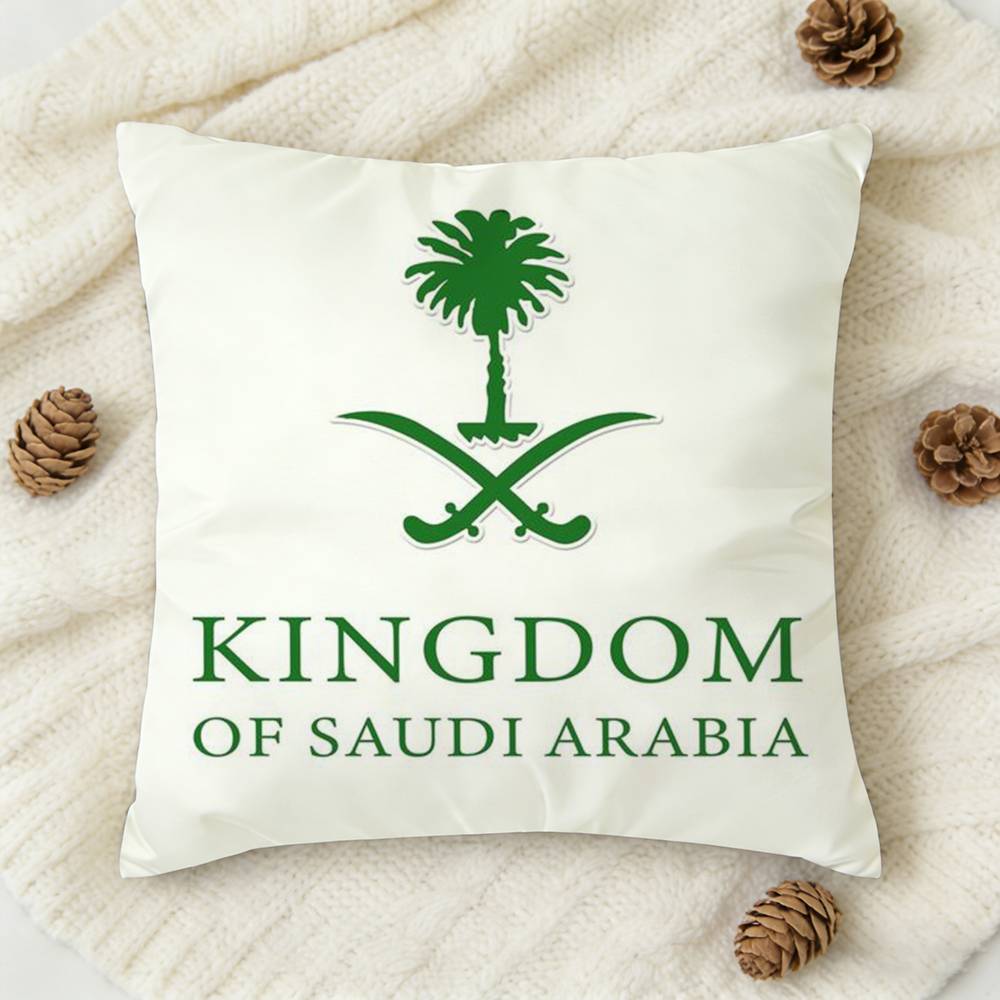KKingdom Of Saudi Arabia Flag Doublesided Printed Square Decorative Cushion Cover for Sofa Living Room Home Decor
