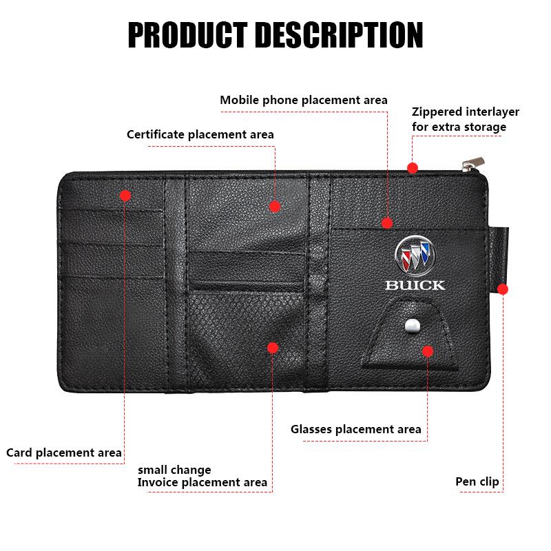 Car Sun Visor Point Type Multi-function Storage Bag Car Accessories For Buick Envision GS GL6 GL8 Avenir Riviera Lesabre Velite Verano