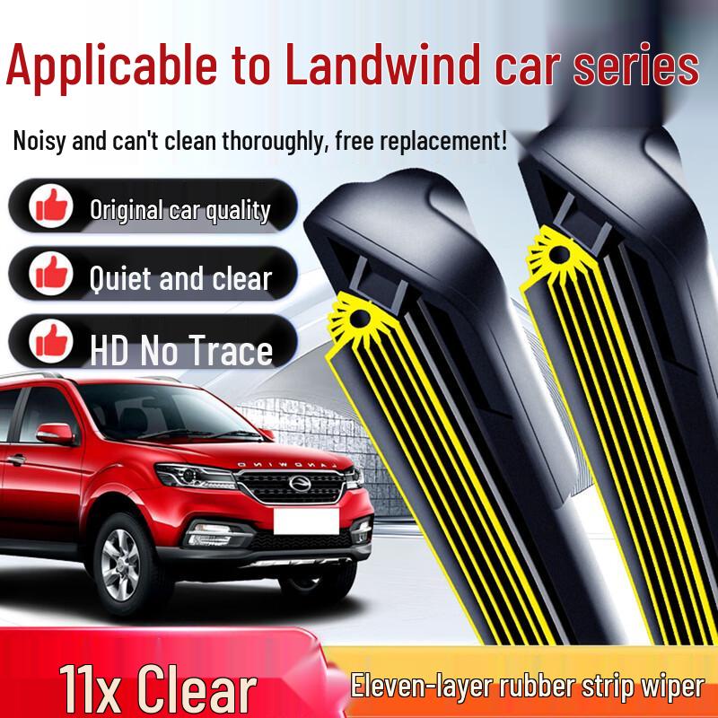 Landwind Wiper Blade Frameless Rubber Strip for X2, X5, X6, X7, X8, X9 Models. One set+Landwind X7/2015-2018