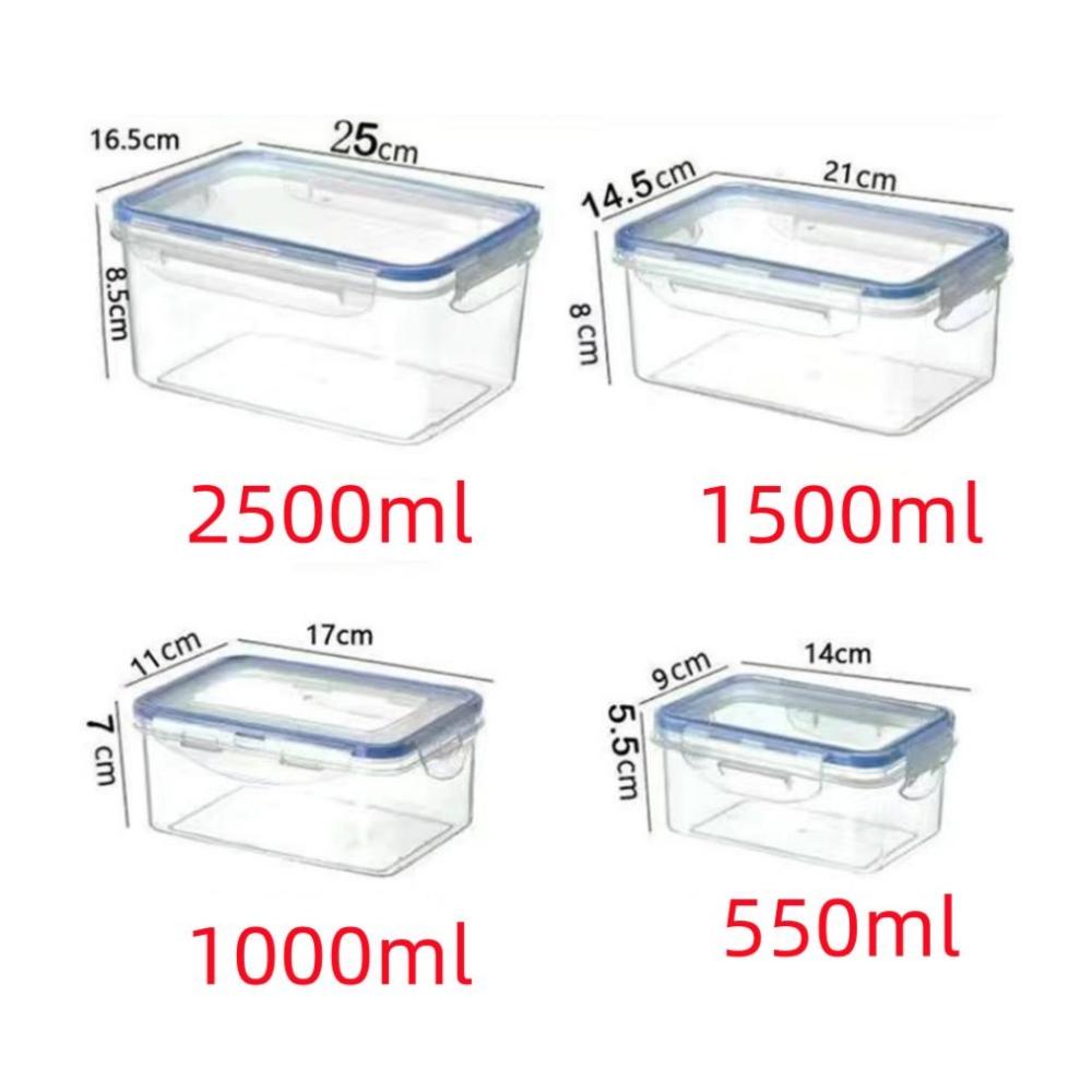 

1/4 шт. Герметичный контейнер для хранения с крышкой, прямоугольный, кухонный, для холодильника, пластиковый, для продуктов, микроволновый, ланч-бокс, контейнер для хранения продуктов 1500ML белый