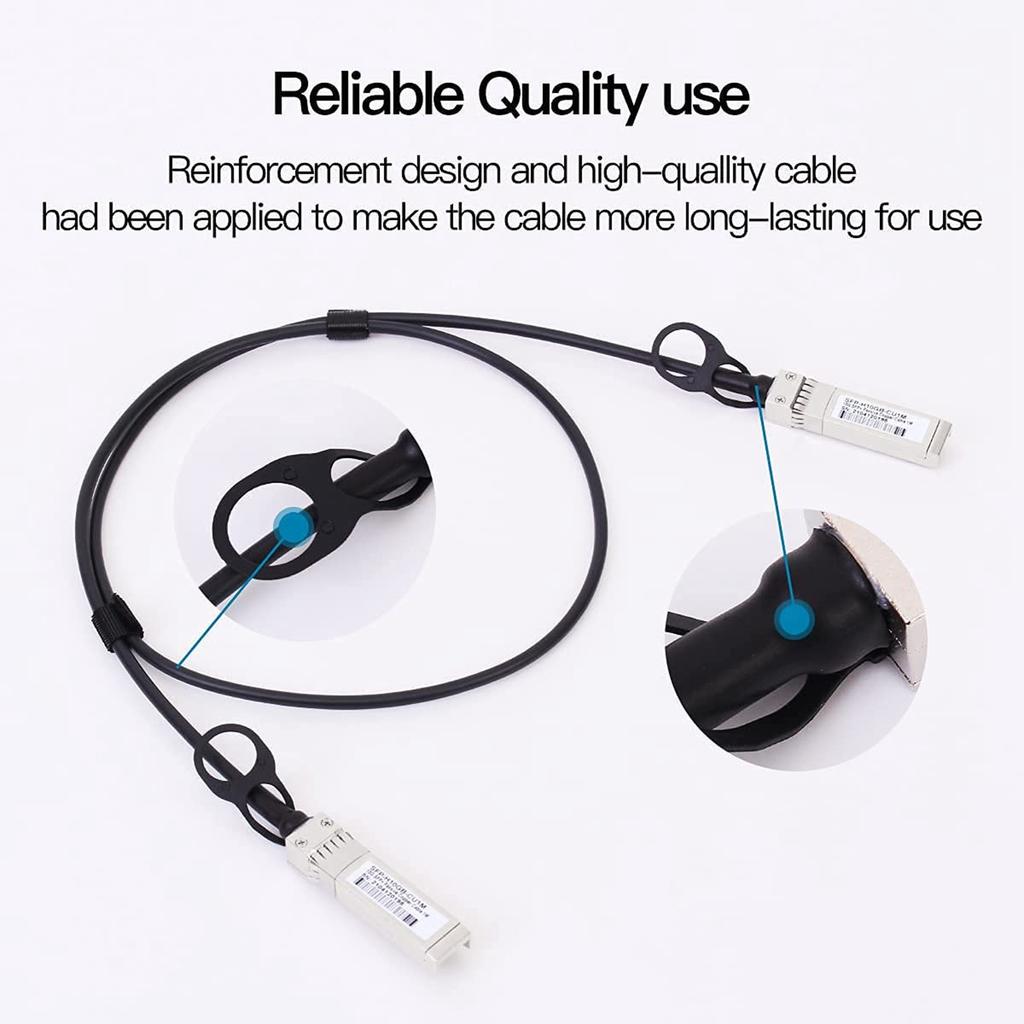 10G SFP+ Twinax Cable, Direct Attach Copper(DAC) 10GBASE SFP Passive Cable for SFP-H10GB-CU1M,Ubiquiti,D-Link(1M)