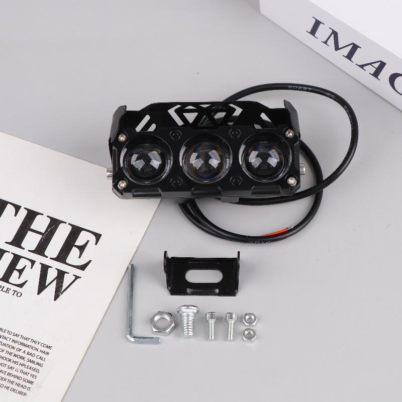 Motorcycle Led Spot Light Dual Color Hi/Low Beam Fog Lamps For Car Trucks Suv Utv Mini Lens Headlight Driving Light